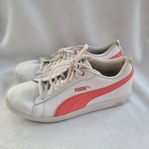 PUMA Smash V2 Shell White/Pink Sneakers Size 8.5
